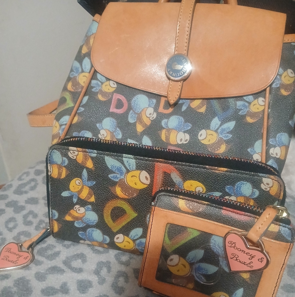Dooney & Bourke Multicolor Bee Print Backpack